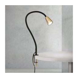 Orion - Lampă de birou flexibilă cu clemă DOTTY 1xGU10/10W/230V alamă/neagră