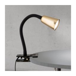 Orion DOTTY - Lampă de birou flexibilă cu clemă, 1xGU10/10W/230V, alamă/negru