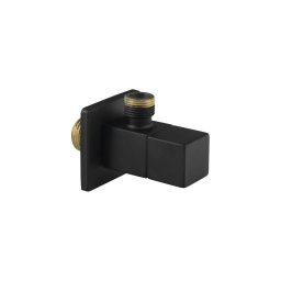 Sapho - Ventil colțar cu rozetă pătrată, negru mat