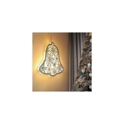 Solight 1V296 - Clopoțel LED de Crăciun, 9xLED, alimentare 2xAA, alb cald