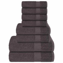 Set prosoape 8 piese Antracit 360 g/m² 100% bumbac GartenMobel Dekor