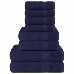 Set prosoape 8 piese Bleumarin 360 g/m² 100% bumbac GartenMobel Dekor