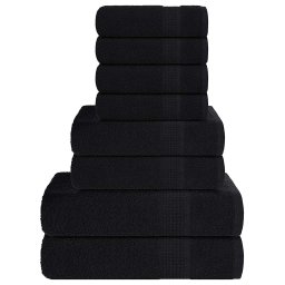 Set prosoape 8 buc Negru 360 g/m² 100% bumbac GartenMobel Dekor