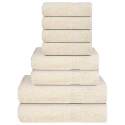 Set prosoape 8 piese crema 360 g/m² 100% bumbac GartenMobel Dekor