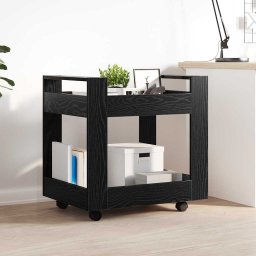 Carucior Birou Stejar Negru 60 x 45 x 60 cm Lemn compozit GartenMobel Dekor