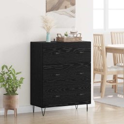 Bufet Stejar Negru 69,5 x 34 x 90 cm Lemn Ingineresc si Fier GartenMobel Dekor