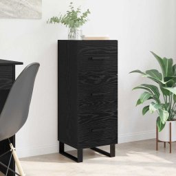 Bufet Stejar Negru 34,5 x 34 x 90 cm Lemn Ingineresc si Fier GartenMobel Dekor