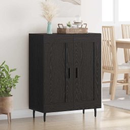 Bufet Stejar Negru 69,5 x 34 x 90 cm Lemn Ingineresc si Fier GartenMobel Dekor