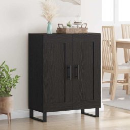 Bufet Stejar Negru 69,5 x 34 x 90 cm Lemn Ingineresc si Fier GartenMobel Dekor