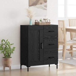 Bufet cu sertar Stejar negru 69.5 x 34 x 90 cm Lemn compozit GartenMobel Dekor