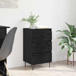 Bufet Stejar Negru 40 x 35 x 70 cm Lemn Ingineresc si Fier GartenMobel Dekor
