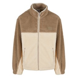 Karl Kani Jachetă fleece maro cămilă / ecru