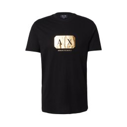 ARMANI EXCHANGE Tricou auriu / negru