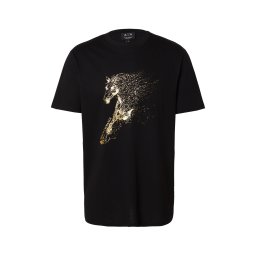 ARMANI EXCHANGE Tricou auriu / negru