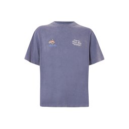 Abercrombie & Fitch Tricou 'COUNTRYSIDE' albastru porumbel / verde / roz / alb