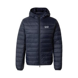 EA7 Emporio Armani Geacă de primăvară-toamnă bleumarin / alb