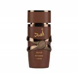 LATTAFA Asad Bourbon - Apă de parfum (EDP), 100 ml - Categorie olfactivă: Oriental-Spicy - Note vârf: Lavandă, Prună Mirabelle, Piper roz - Note mijloc: Cacao, Nucșoară, Davana - Note bază: Vanilie Bourbon, Amber, Vetiver