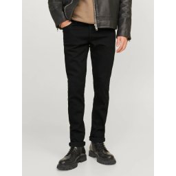 Jack & Jones Blugi barbati GLENN, talie joasa, croiala Slim fit, Negru (SELECTATI MARIMEA: 28, SELECTATI LUNGIMEA: 32)