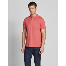 s.Oliver Tricou polo barbati, din 100% bumbac, cu logo, Roz (SELECTATI MARIMEA: L)