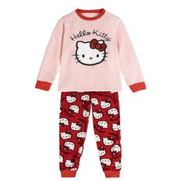 Pijama coral fleece 2 piese cu maneca lunga Hello Kitty
