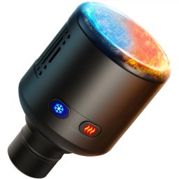 Cap de Masaj Premium, Terapie termica cu Incalzire și Racire activa, Compatibil cu Pistoalele de Masaj Suporto, 4 Niveluri de temperatura, Baterie 900 mAh, Negru