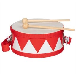 Toba rosie cu malete din lemn, instrument muzical pentru copii