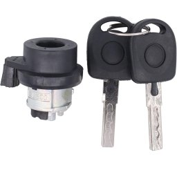 Cilindru contact + 2 chei pentru Audi A1 A3 A4 TT Q3, VW Golf V VI VII, Jetta, Passat, Polo, Caddy, Tiguan, Transporter, Seat Leon, Skoda Octavia Echiv OE 6L0905855D, 8E0905855A