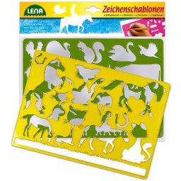 LENA: set de 2 șabloane de desenat - animale de companie