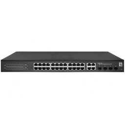 Switch Comutator GES-2128, 24 porturi, Negru
