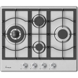 Plita FBH-M4IWF-SS, Gaz, 4 arzatoare, Gratar fonta, Wok, Aprindere electrica, Dispozitiv de siguranta, 60 cm, Inox