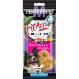 FitActive Hypoallergenic Denta-Sticks Digestion Rosemary & Curcuma - Batoane care susțin digestia și curăță dinții (M) 150 g
