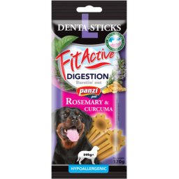 FitActive Hypoallergenic Denta-Sticks Digestion Rosemary & Curcuma - Batoane care susțin digestia și curăță dinții (L) 170 g