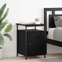 Set 2 noptiere dormitor stejar negru, 40x42x60 cm, lemn compozit
