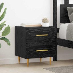 Dulap de noapte Stejar Negru 40 x 35 x 47,5 cm Lemn compozit GartenMobel Dekor