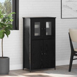 Bufet Stejar Negru 62 x 32 x 106,5 cm Lemn compozit GartenMobel Dekor