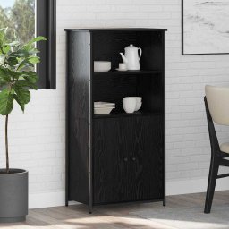 Bufet Stejar Negru 62 x 36 x 121,5 cm Lemn compozit GartenMobel Dekor