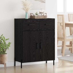 Bufet cu sertar Stejar Negru 69,5 x 34 x 90 cm Lemn compozit GartenMobel Dekor