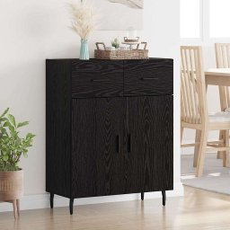 Bufet cu sertar Stejar Negru 69,5 x 34 x 90 cm Lemn compozit GartenMobel Dekor