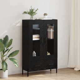 Bufet Corona Stejar Negru 69,5 x 31 x 115 cm Lemn compozit GartenMobel Dekor