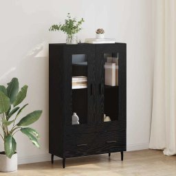 Bufet cu sertar Stejar Negru 69,5 x 31 x 115 cm Lemn compozit GartenMobel Dekor