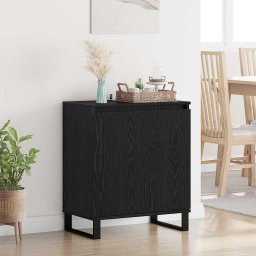 Bufet Stejar Negru 60 x 35 x 70 cm Lemn compozit GartenMobel Dekor