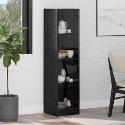 Bufet Stejar Negru 35 x 37 x 142 cm Lemn compozit GartenMobel Dekor