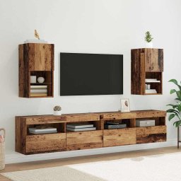 Sifonieri pentru TV montate pe perete 2 pcs Lemn Vechi GartenMobel Dekor