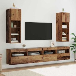 Sifonieri pentru TV montate pe perete 2 pcs Lemn Vechi GartenMobel Dekor