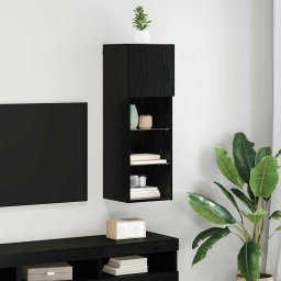 Sistem de TV montat pe perete Stejar Negru 30,5 x 30 x 90 cm GartenMobel Dekor