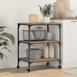 Troler de Bucatarie Stejar Artizanal 60 x 41 x 76 cm GartenMobel Dekor