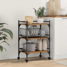 Troler de Bucatarie Lemn Vechi 50 x 35 x 75.5 cm Lemn compozit GartenMobel Dekor