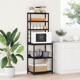 Raft de bucatarie Stejar Negru 60 x 40 x 168 cm Lemn compozit GartenMobel Dekor