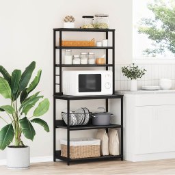 Raft de bucatarie Stejar Negru 80 x 40 x 168 cm Lemn compozit GartenMobel Dekor