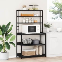 Raft de bucatarie Stejar Negru 100 x 40 x 168 cm Lemn compozit GartenMobel Dekor